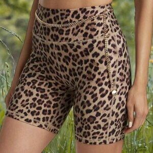 WeWoreWhat Leopard Print Biker Shorts in Size S/P